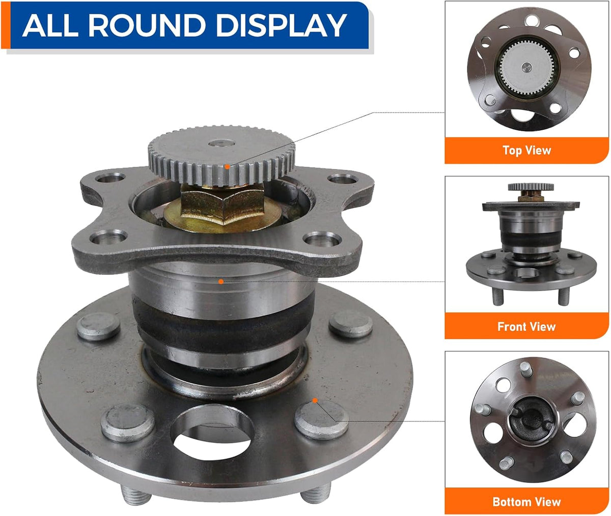 PAROD 512310 Rear Wheel Hub and Bearing Assembly Compatible with 1995-2004 Toyota Avalon, 1997-2001 Camry, 1999-2003 Solara, 1999-2003 Lexus RX300, 1992-2001 ES300 w/ABS
