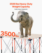 Portable Folding Workstand, 4.15 x 4.15 ft Collapsible Workbench, 3500 lbs Weight Capacity, No Assembly Foldable Work