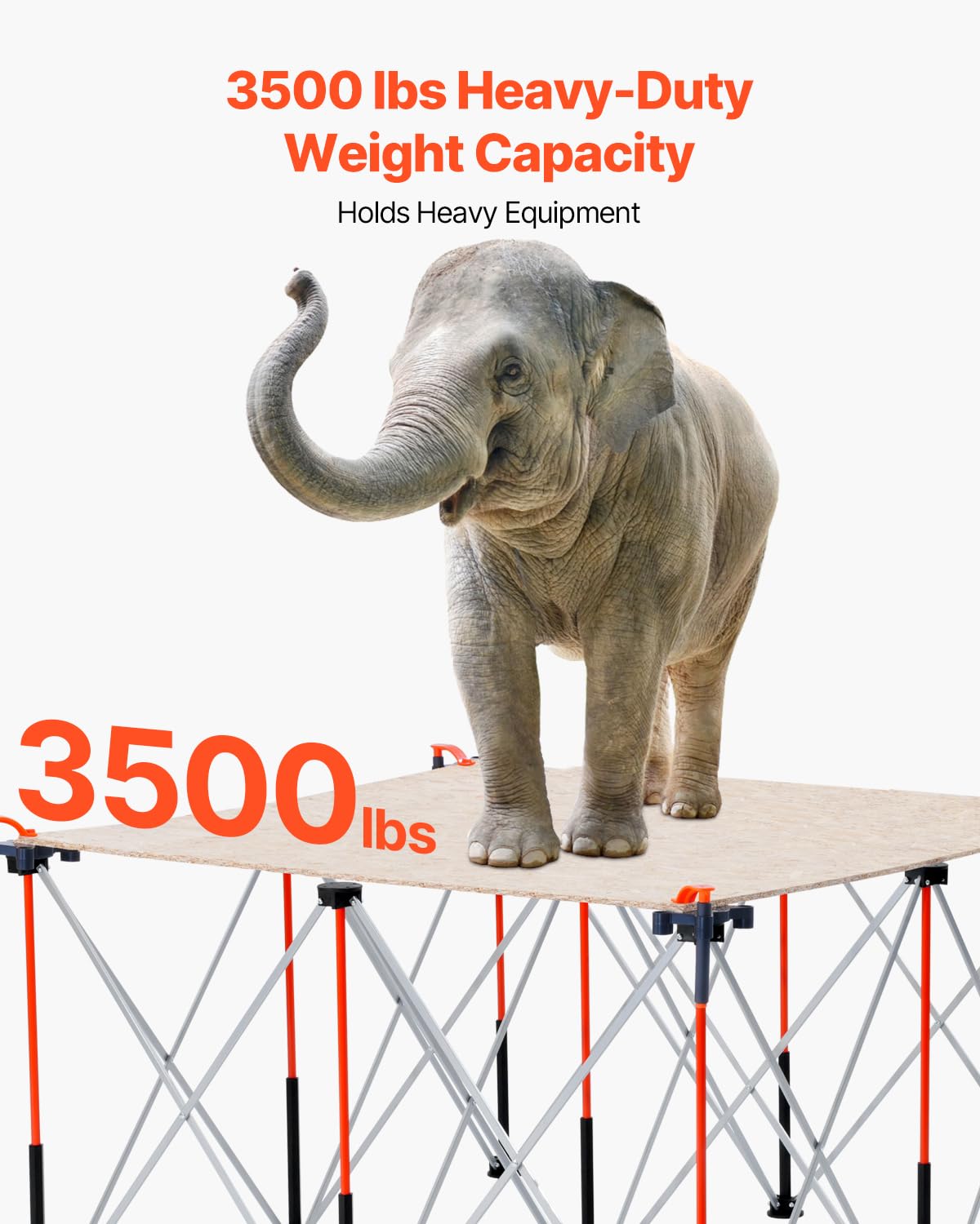 Portable Folding Workstand, 4.15 x 4.15 ft Collapsible Workbench, 3500 lbs Weight Capacity, No Assembly Foldable Work