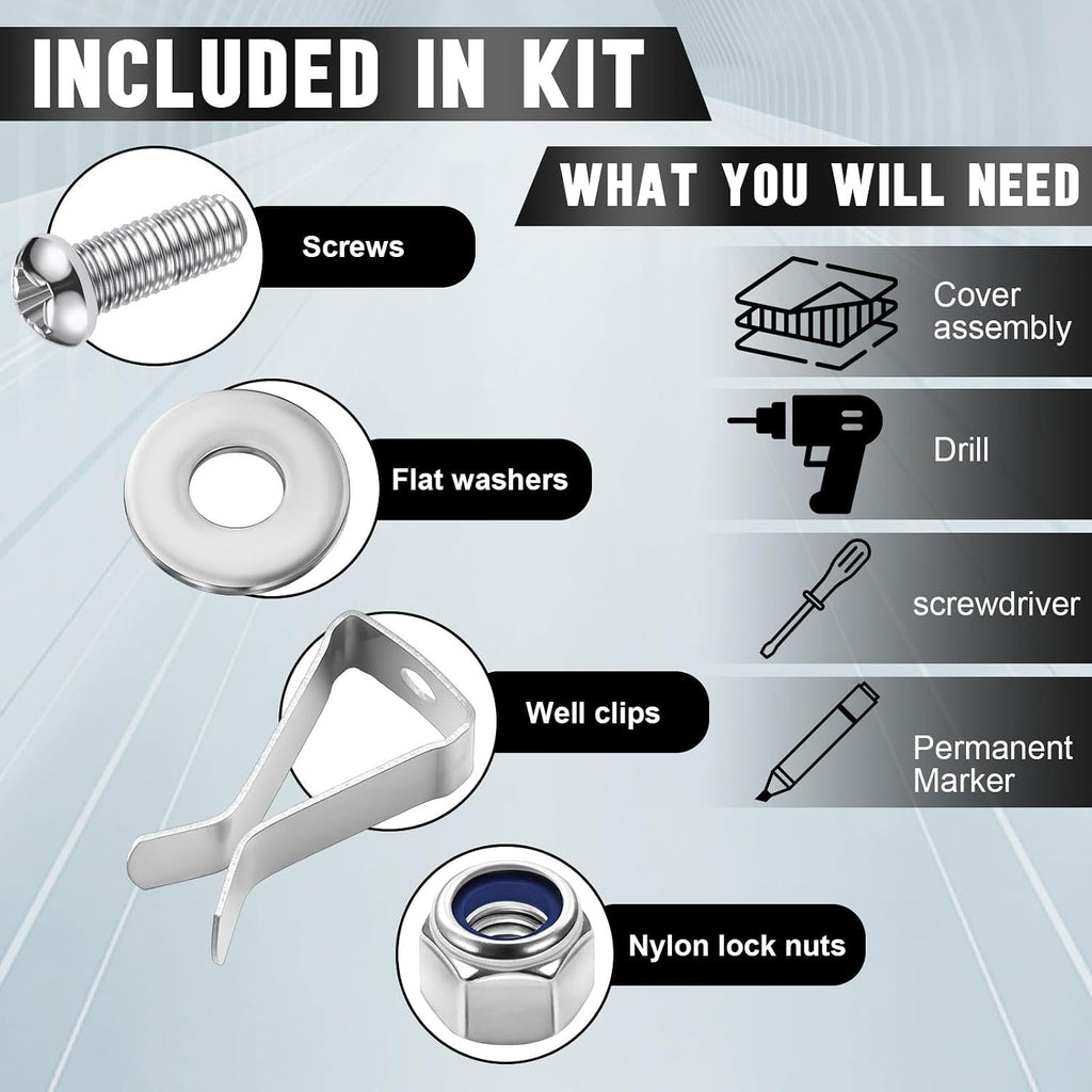 30 Set Window Well Cover Clips Outside 1.4 x 0.7 x 0.5 Inch Egress Window Well Covers Hardware Kit Basement Spring
