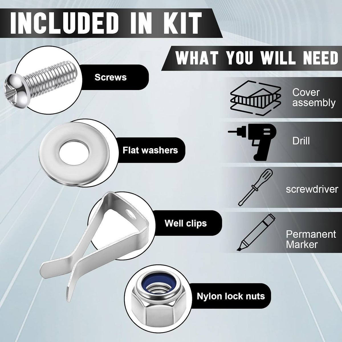 30 Set Window Well Cover Clips Outside 1.4 x 0.7 x 0.5 Inch Egress Window Well Covers Hardware Kit Basement Spring