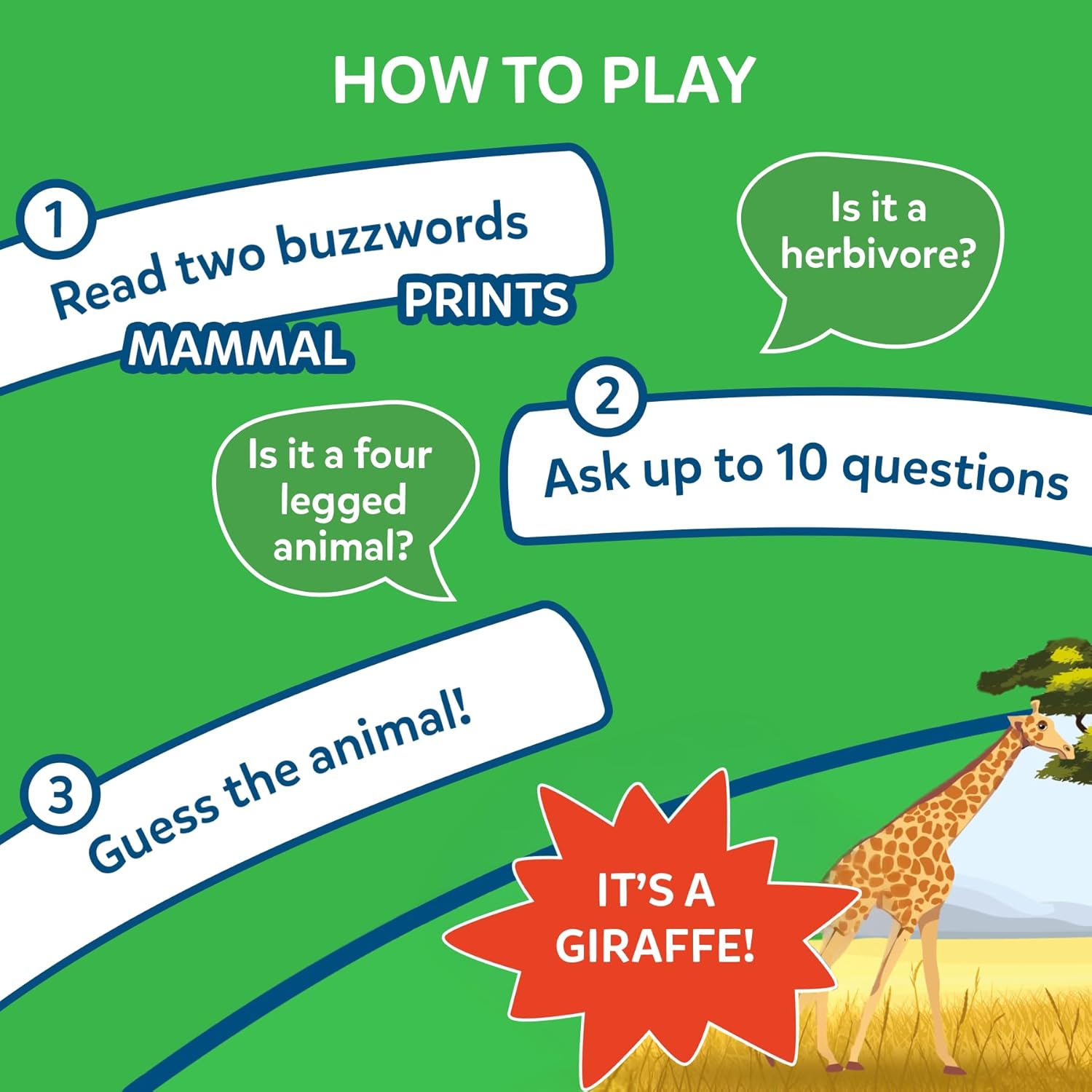 Guess in 10 Animal Planet, Card Game, Perfect for Boys, Girls, Kids, Teens, Adults Who Love Animals, Trivia Games