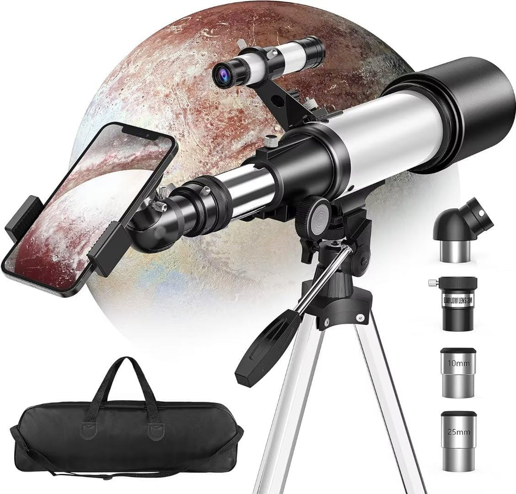 Astronomical Telescope, 70mm Aperture 400mm AZ Mount Refracting Telescope Beginners with AZ Mount Tripod Phone