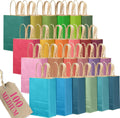 100PCS Medium Mulitcolor Gift Bags With Handles Bulk Multiple Uses (10.6"x8.3"x4.3")