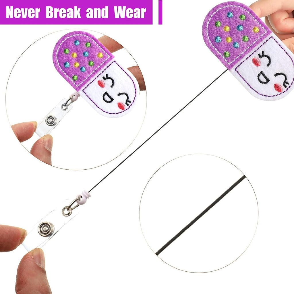 Nurse Felt Badge Reels Cute Nursing Medical Retractable Badge Holder Nursing Student Gifts for Nurses, Doctor