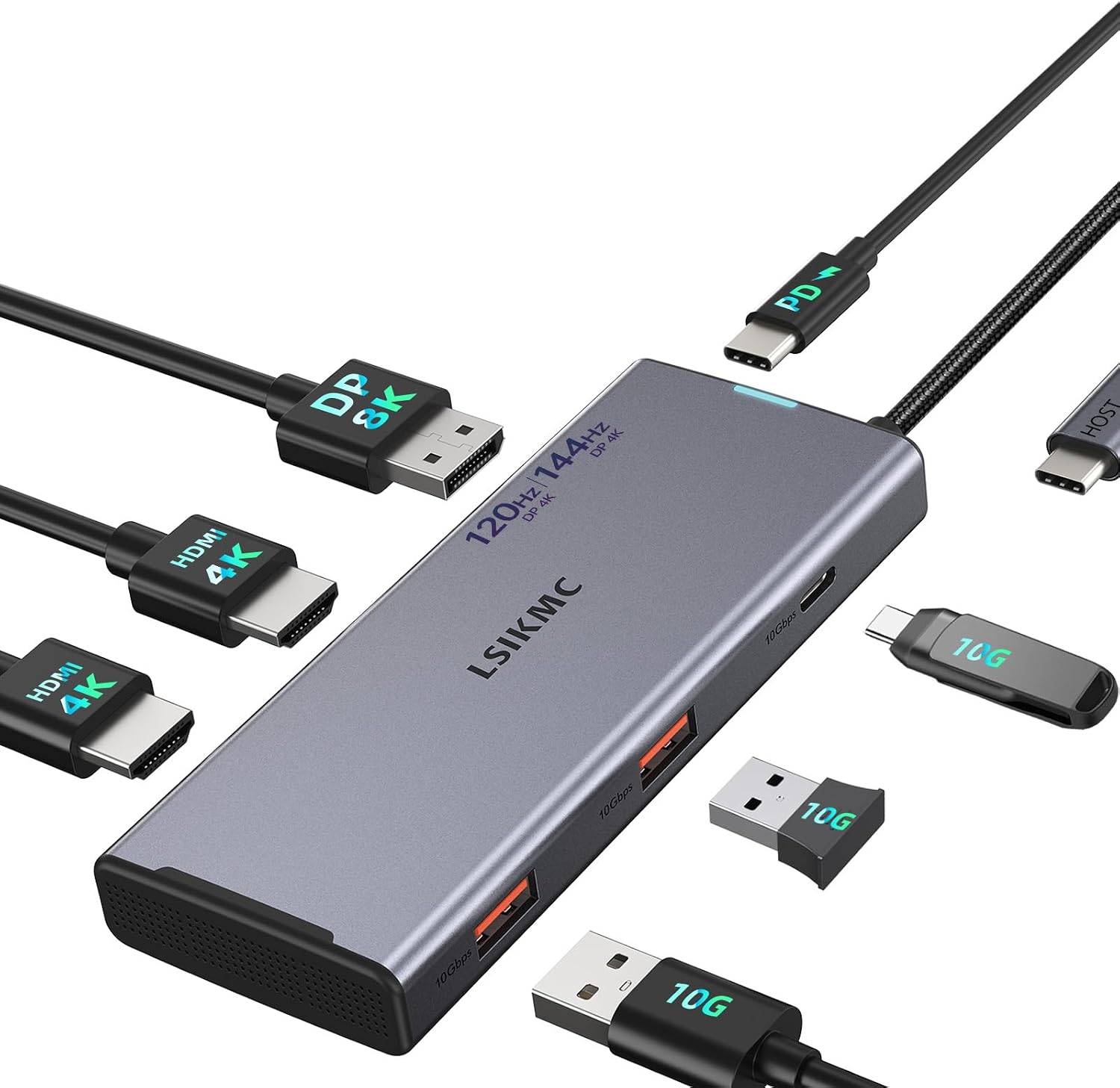 USB C Docking Station Dual Monitor 7 in 1 Laptop Docking Station Triple Monitors for DELL HP Lenovo,USBC Hub