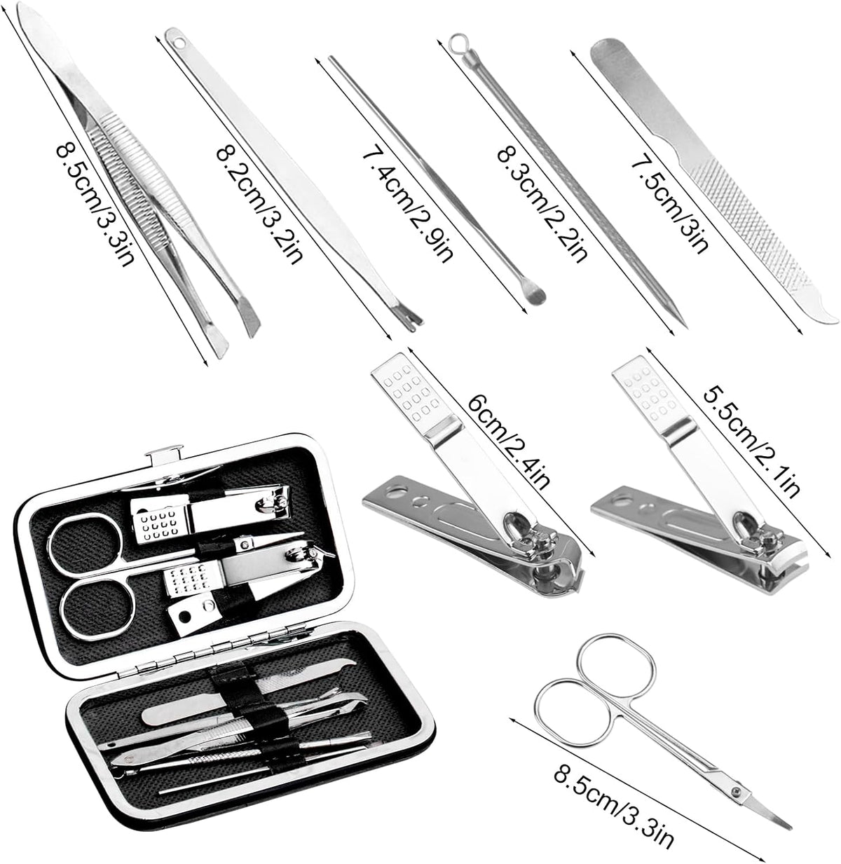 Manicure Kit Bulk, Nail Clippers Set Stainless Steel (48 Count 8 in 1)
