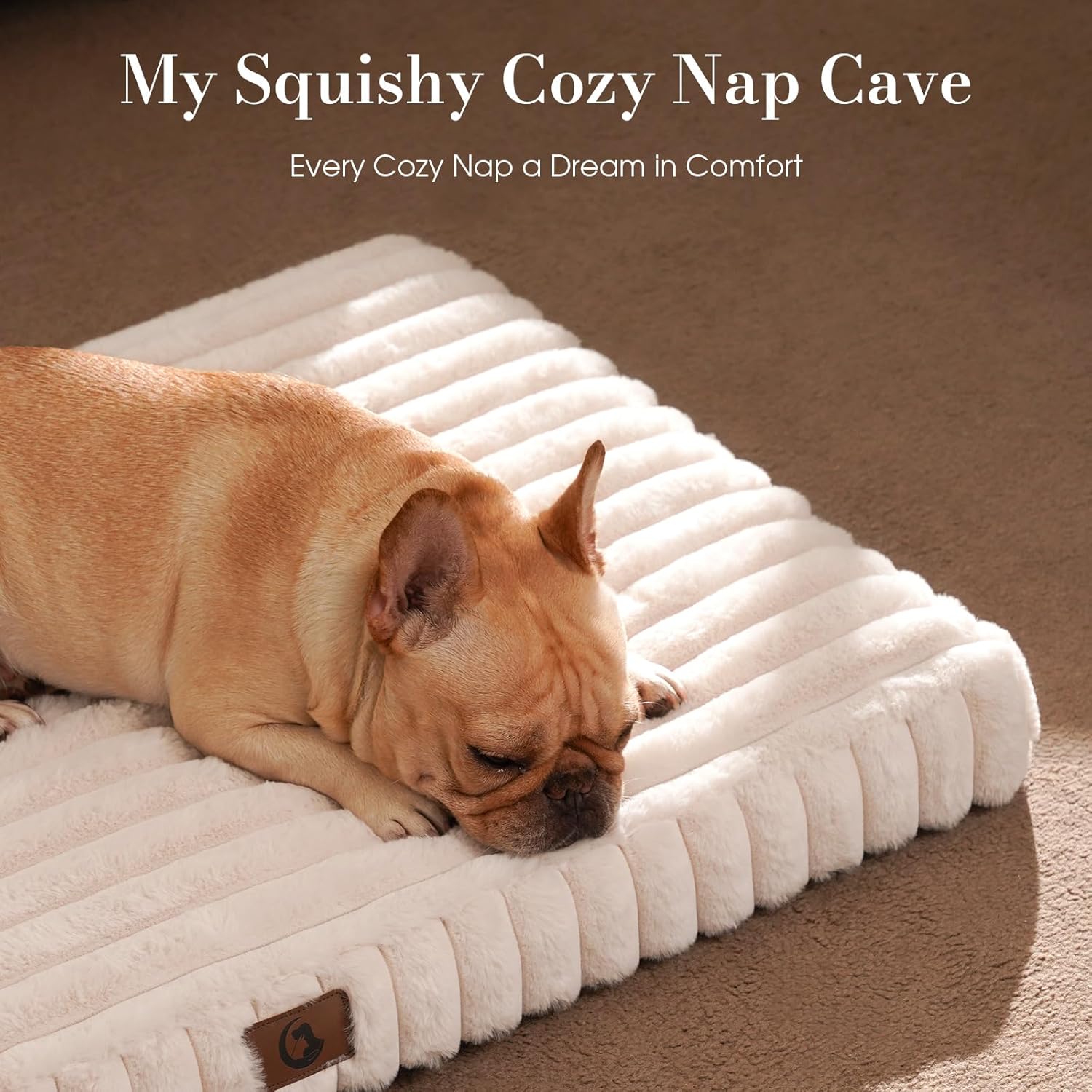 Dog Beds for Large Sized Dog, Orthopedic Pet Bed with Waterproof Lining, Soft Short Plush Surface & Egg Crate Foam