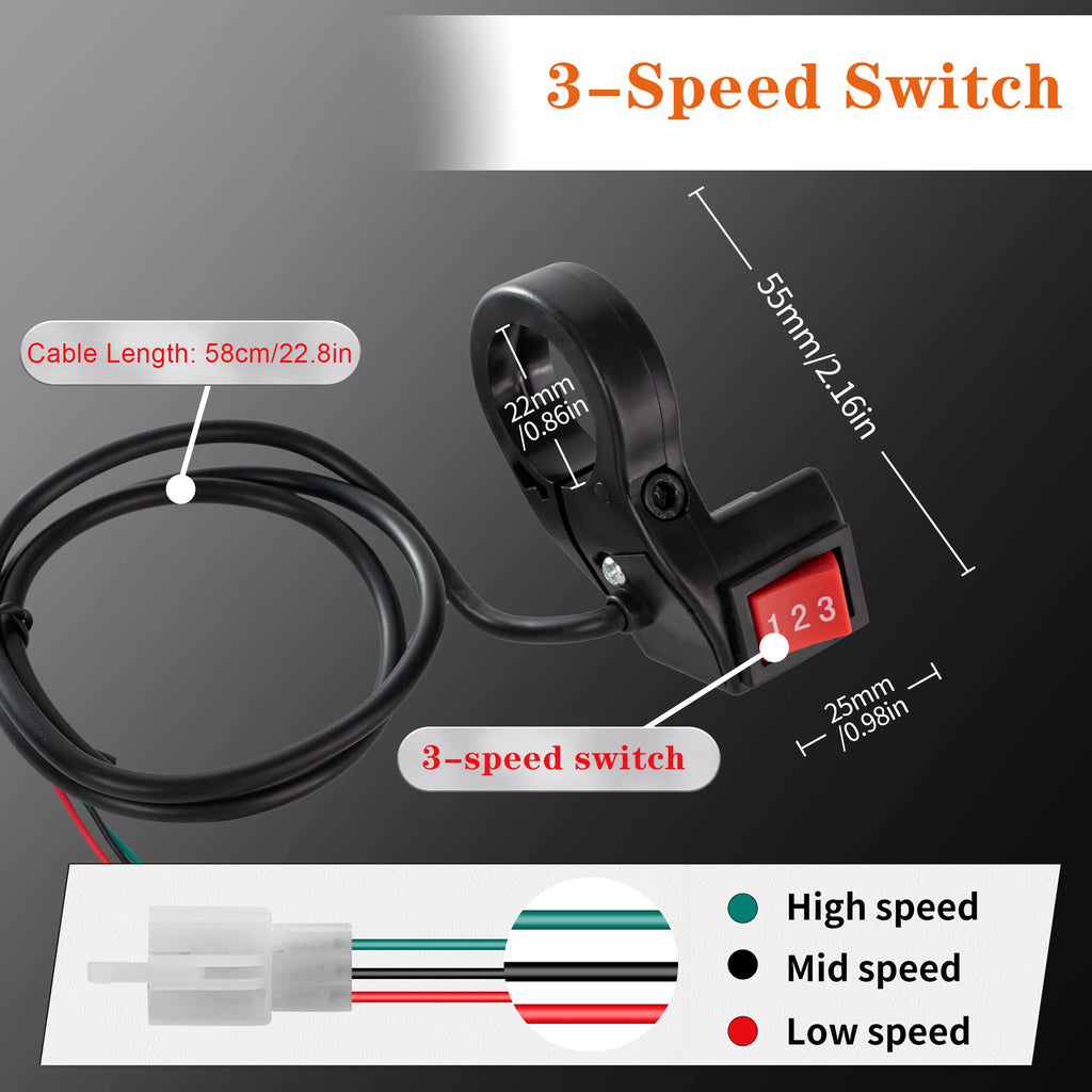 Brushed Motor Controller 36V 1000W 30A with 3 Speed Switch