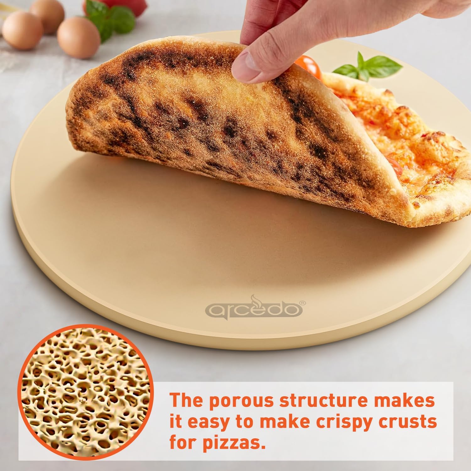 Pizza Stone 16 Inch, Round Baking Stone for Bread Thermal Shock Resistant BBQ Grilling Pizza Pan Cordierite Cooking