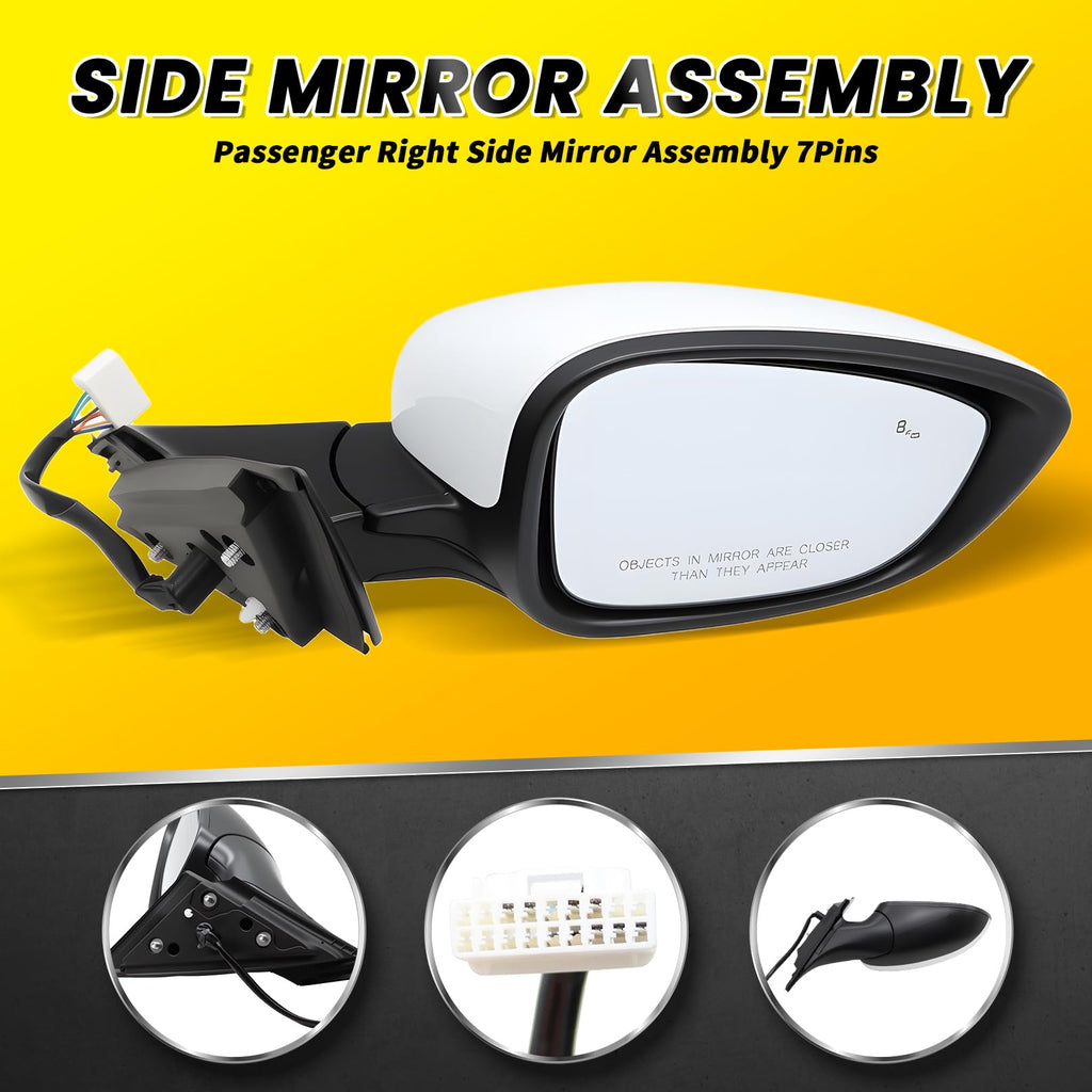 OsyphereX Right Side Mirror Assembly Compatible with Accord 2018-2022 7Pins