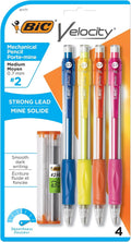 Velocity Mechanical Pencils, Colorful Barrel, Medium Point, 4-Count
