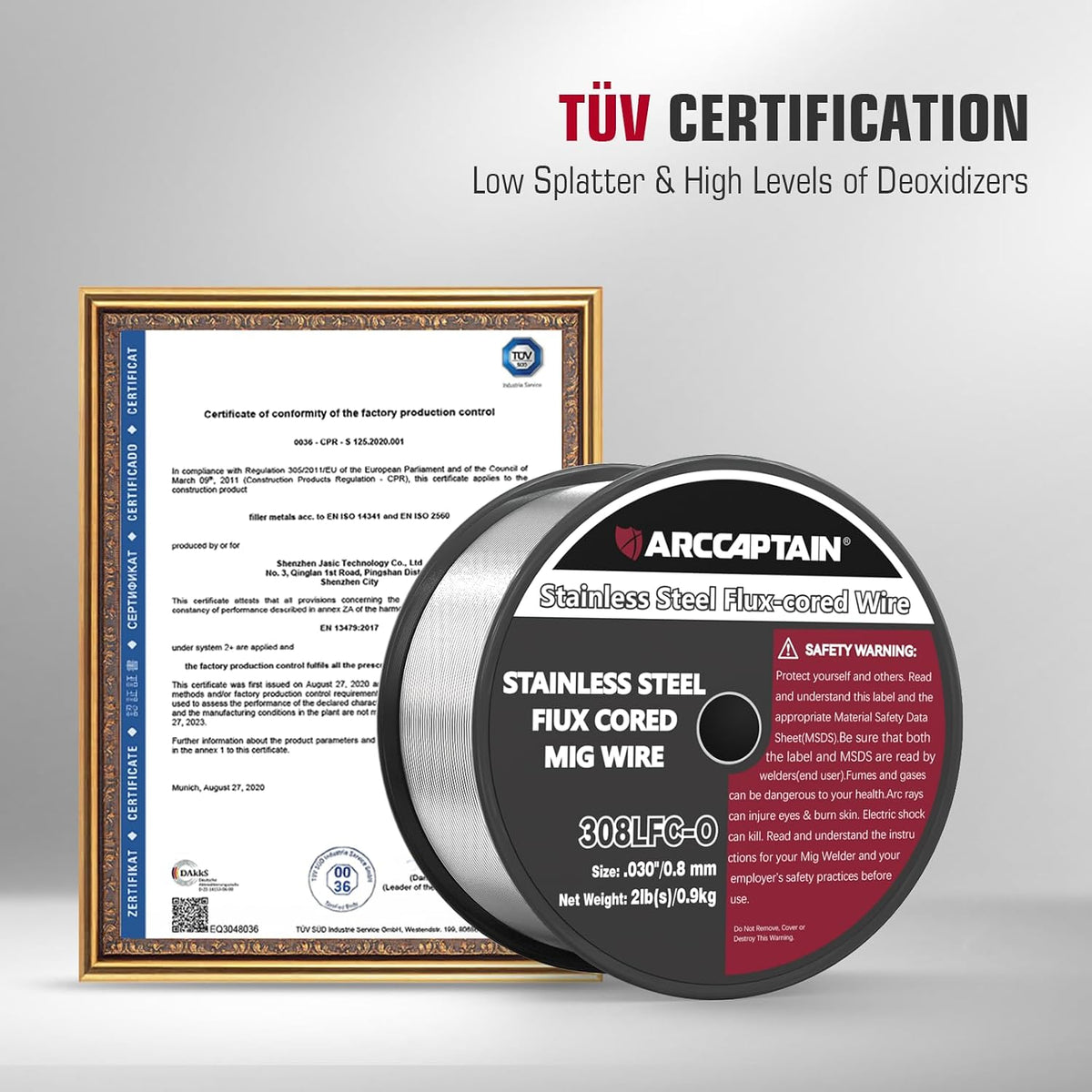ARCCAPTAIN E308LFC-O Stainless Steel Flux Cored Welding Wire .030" 2LB