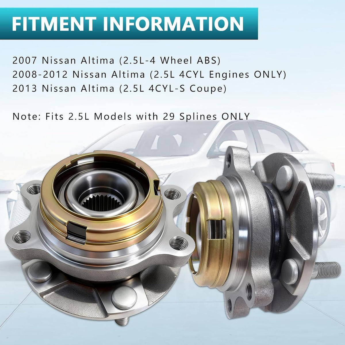 513294 Front Wheel Bearing Hub Assembly for Nissan Altima 2.5L 2007-2013