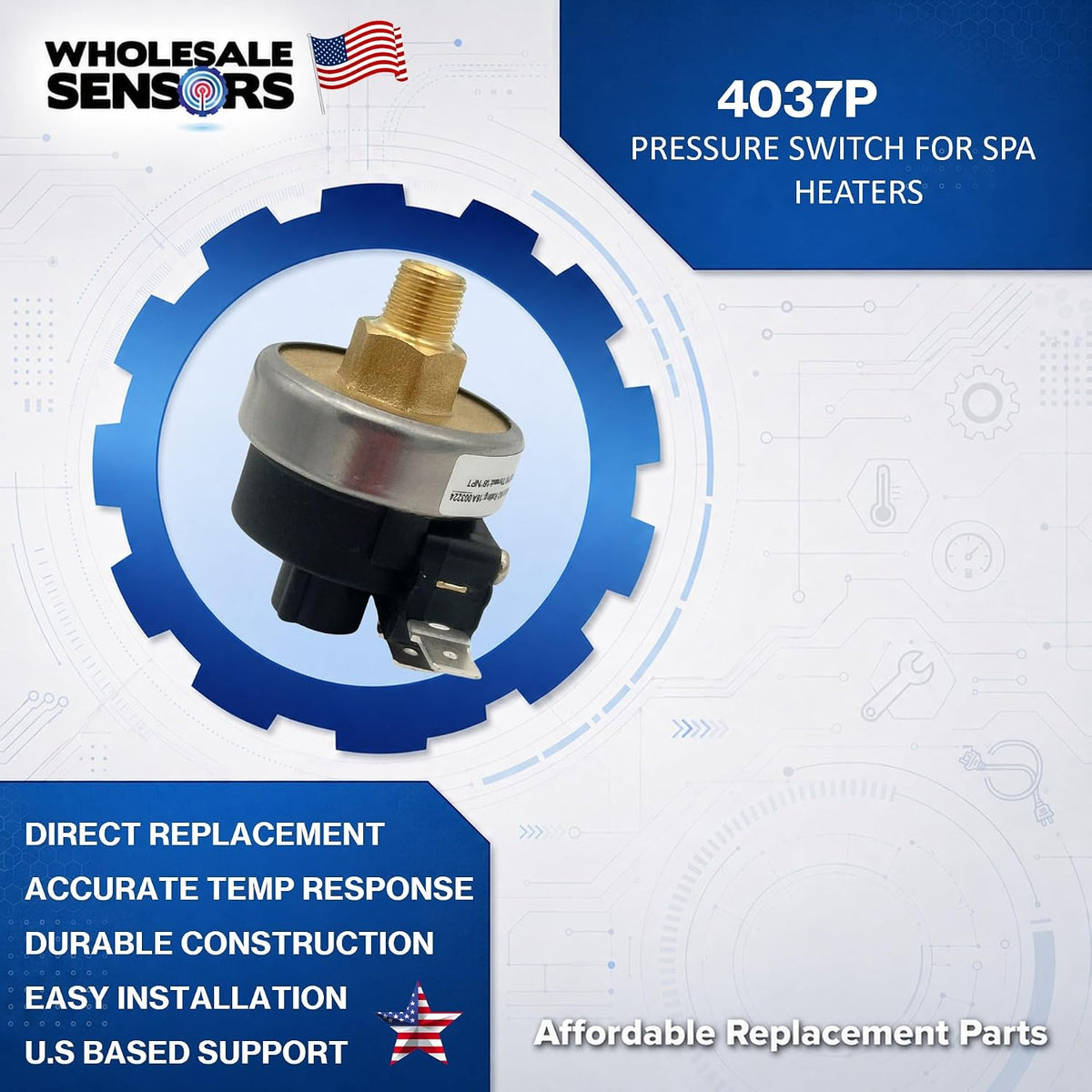 Wholesale Sensors Replacement for TecMark 4037P Pressure Switch
