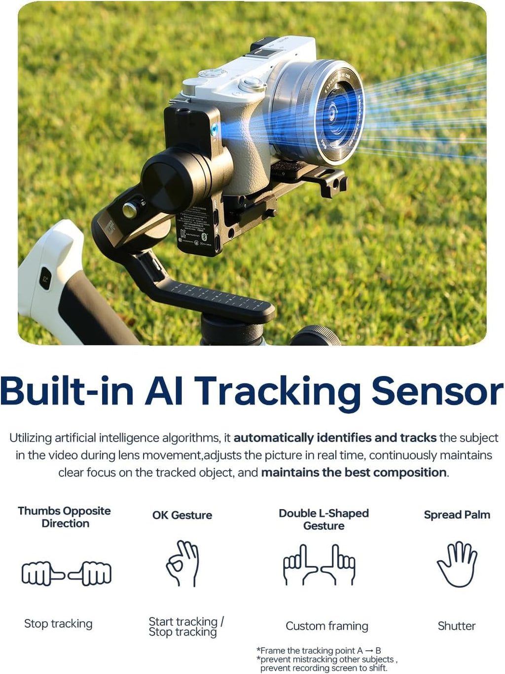 SCORP Mini 2 Combo Camera Gimbal with Built-in AI Tracking | All-in-one 3-axis gimbal with gesture control