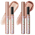 2-Color Cream Highlighter Stick Set for Face, Luminous Glow Makeup Kit