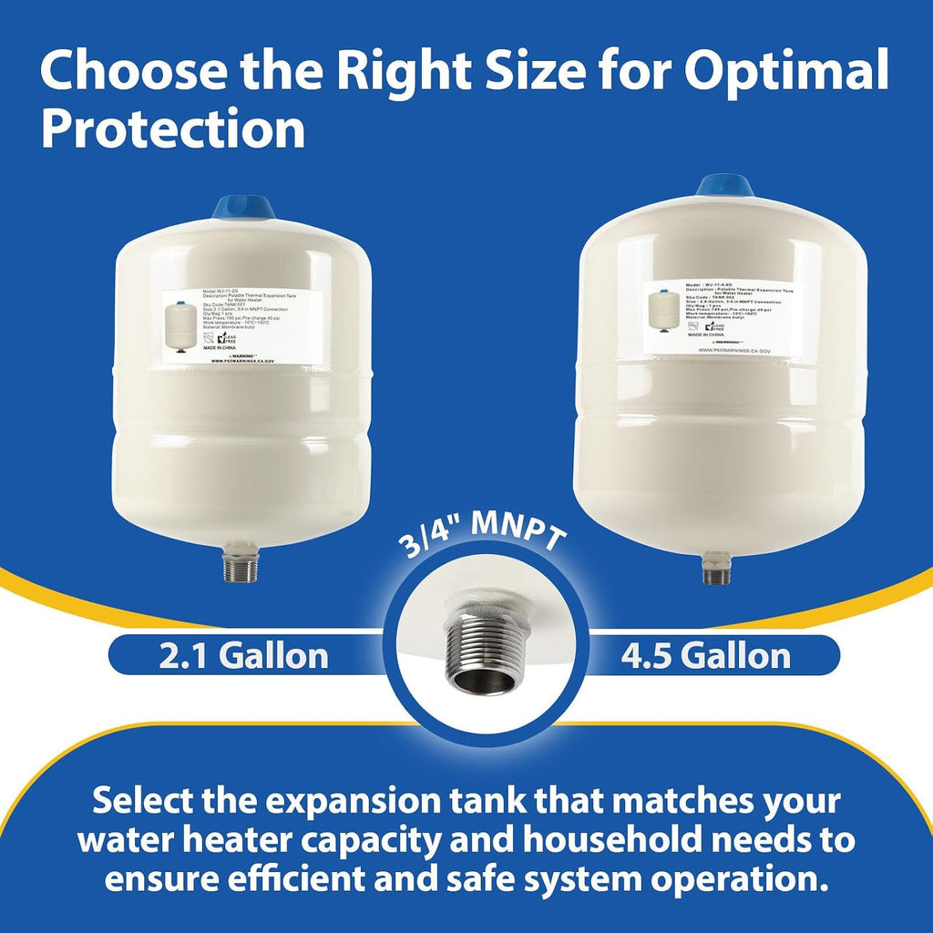 1-PACK GUOFIS 2.1 Gallon Water Heater Expansion Tank,3/4 in MNPT | Expansion Tank for Thermal Pressure