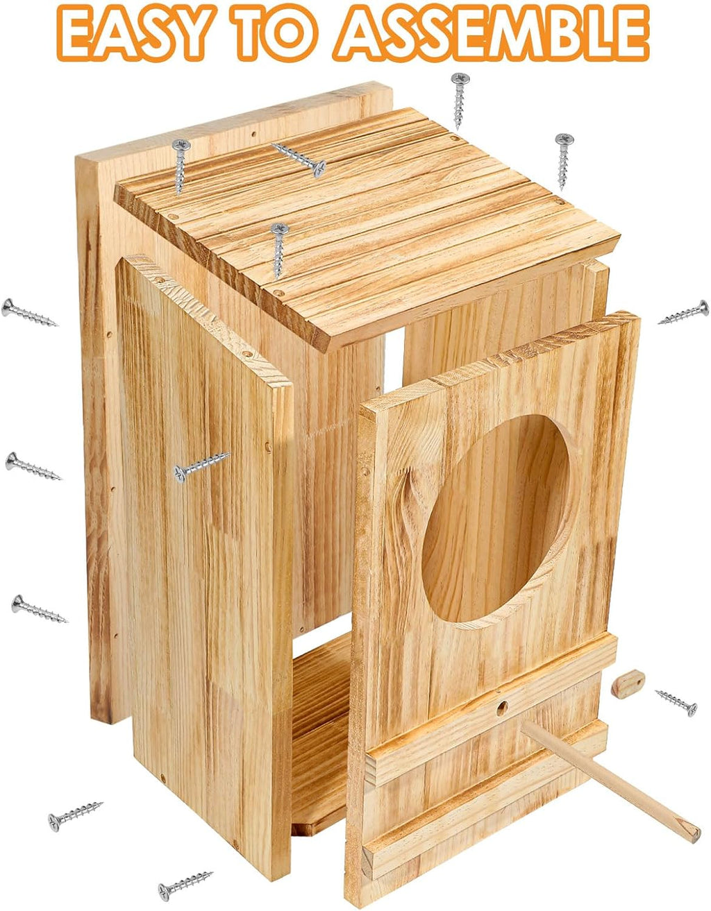 Large Great Horned Owl House,23''x 14''x 10''Owl Nesting Box for Outside
