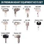 hiSpkNix 26PCS Heavy Equipment Keys Master Set for CAT, John Deere, Kubota