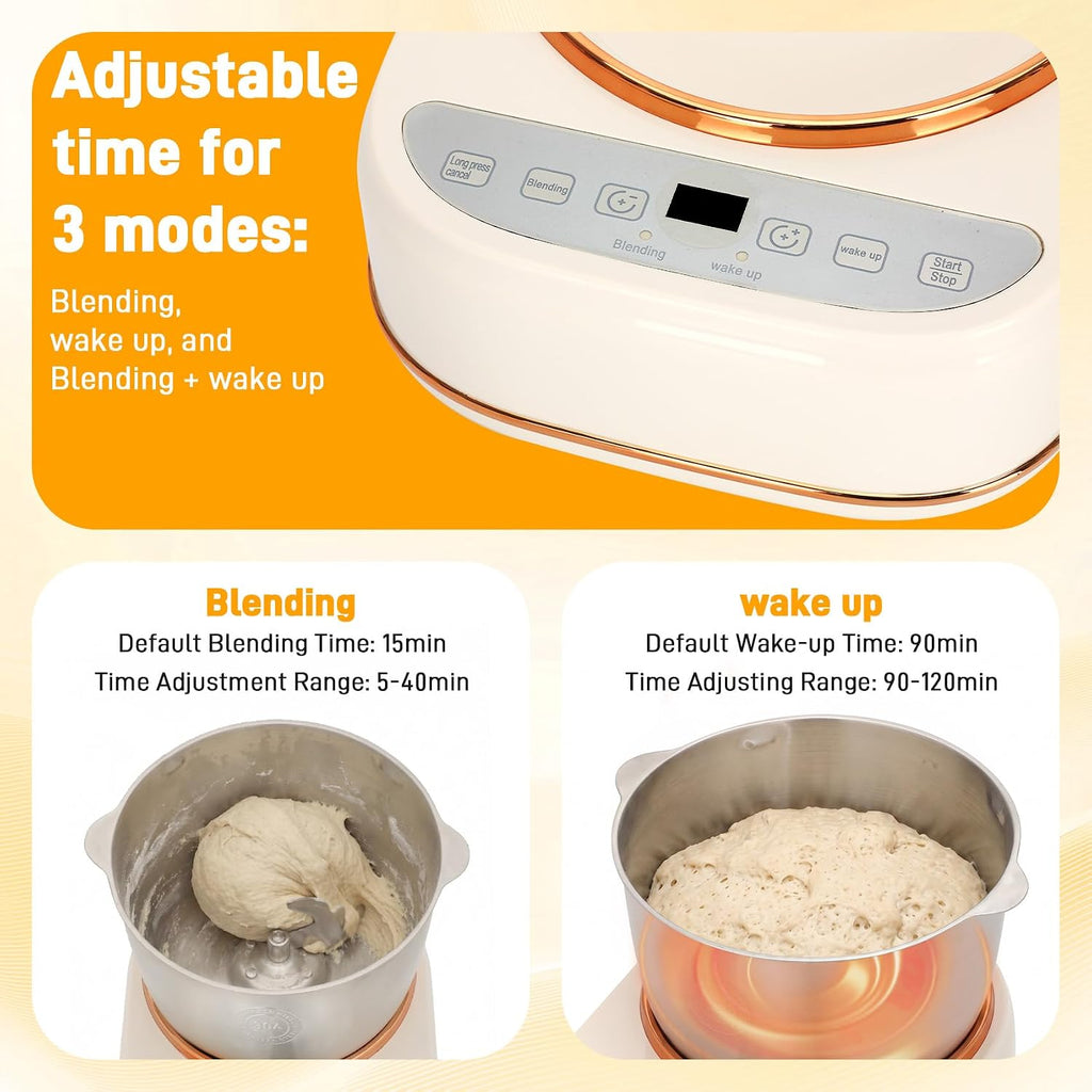 5.3QT Electric Dough Mixer with Ferment Function, Large Capacity Dough Maker Machine, 304 Stainless Steel