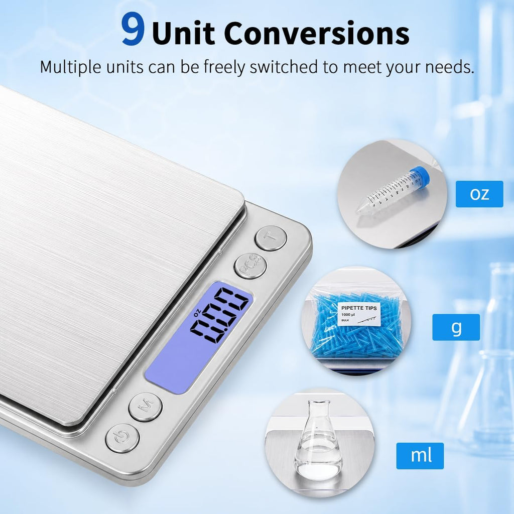 Lab Balance Scale, 3000g/0.1g Precision Scale for Lab and Classroom Use
