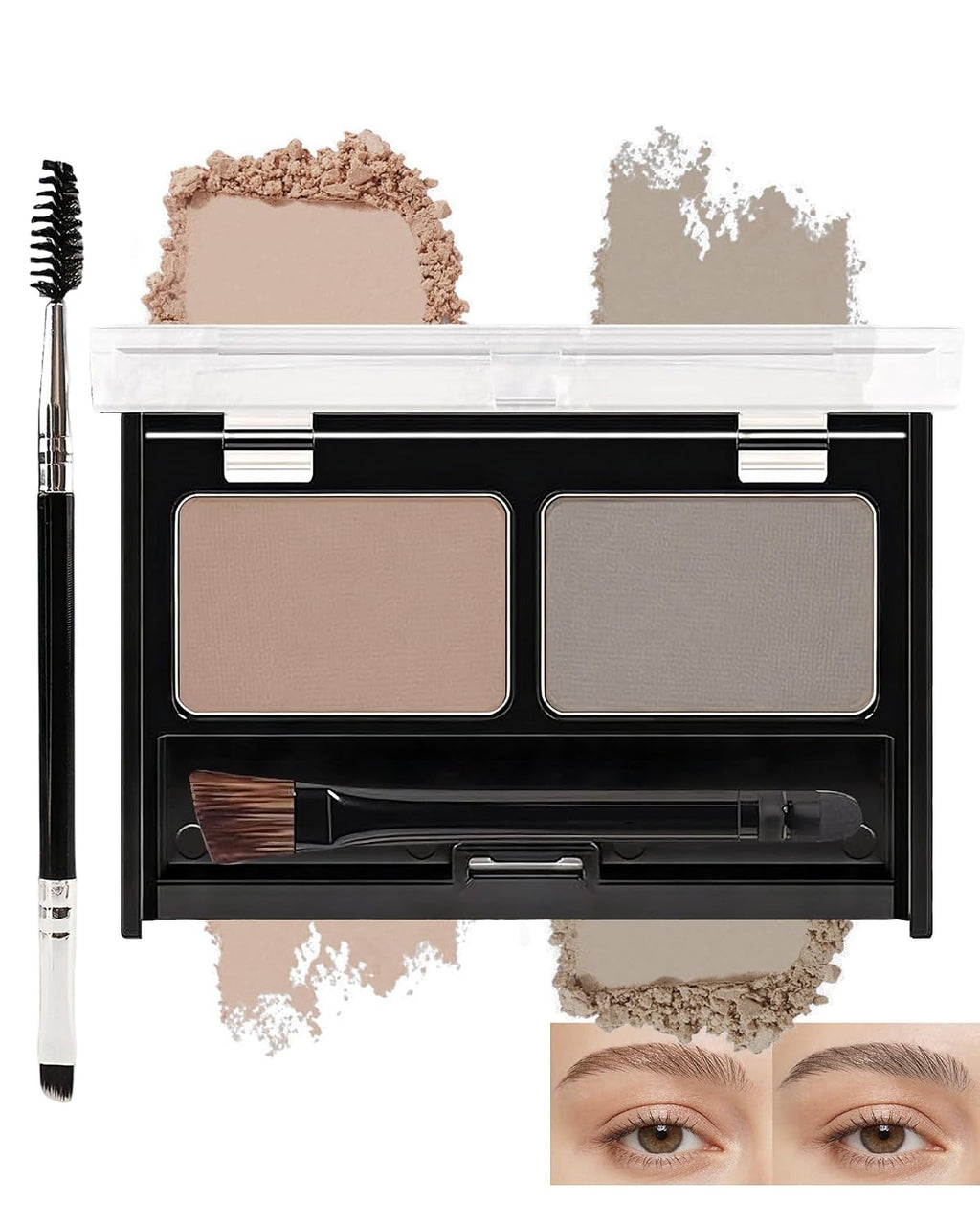 Eyebrow Powder for Women, Light Brown Grey Eye Brow Tinting Palette Kit