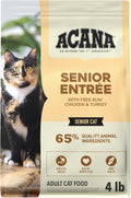 Dry Cat Food Senior Entrée Chicken Turkey and Duck 4lb Bag