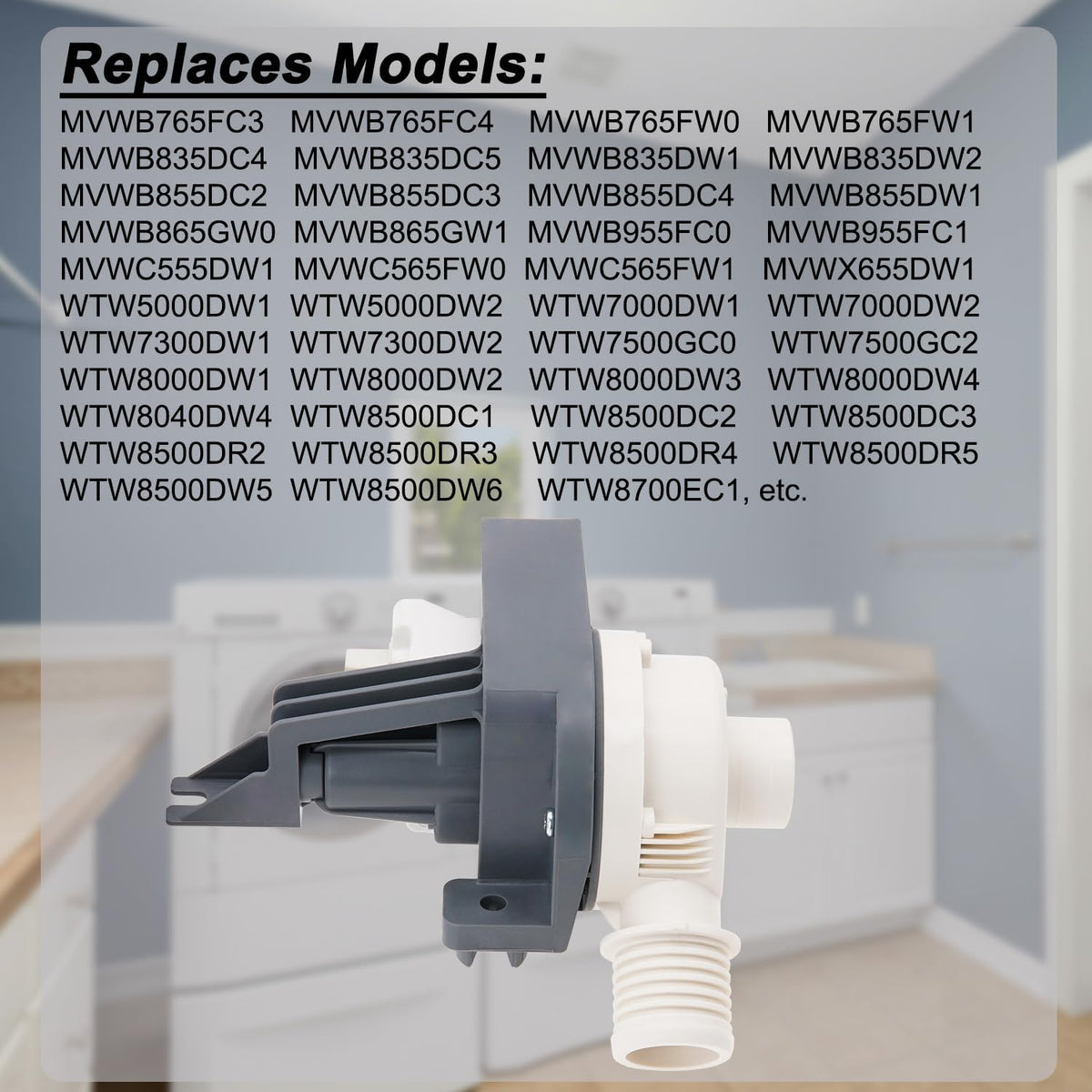 WTW5000DW1 WTW5000DW2 Washer Drain Pump Fit for Whirlpool WTW7300DW1