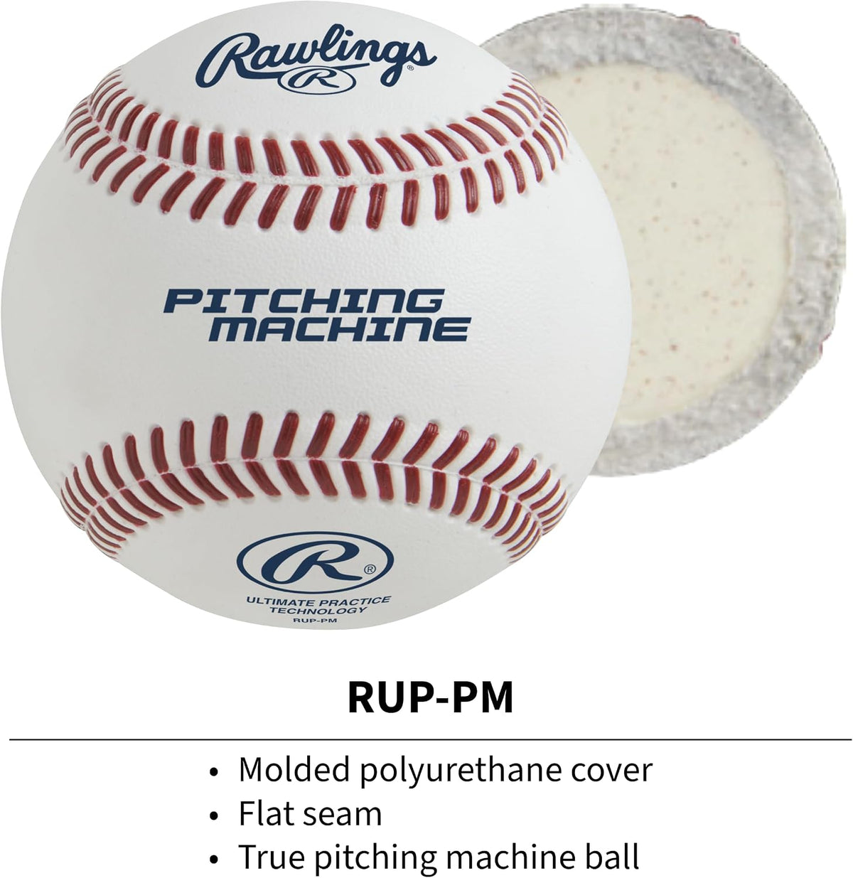 Ultimate Practice Technology Baseballs | Pitching Machine | RUP-PM | Flat Seam | Practice Use | 12 Count