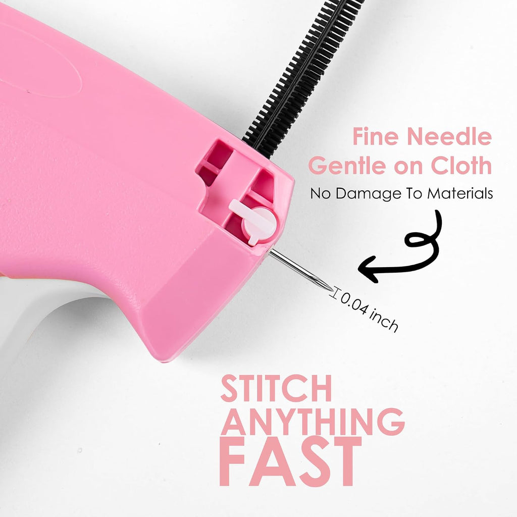 Stitch Gun for Clothes - Handheld Stitch Gun Quick Clothing Fixer - Tagging Gun - Includes 6 Needle, 1000 Black