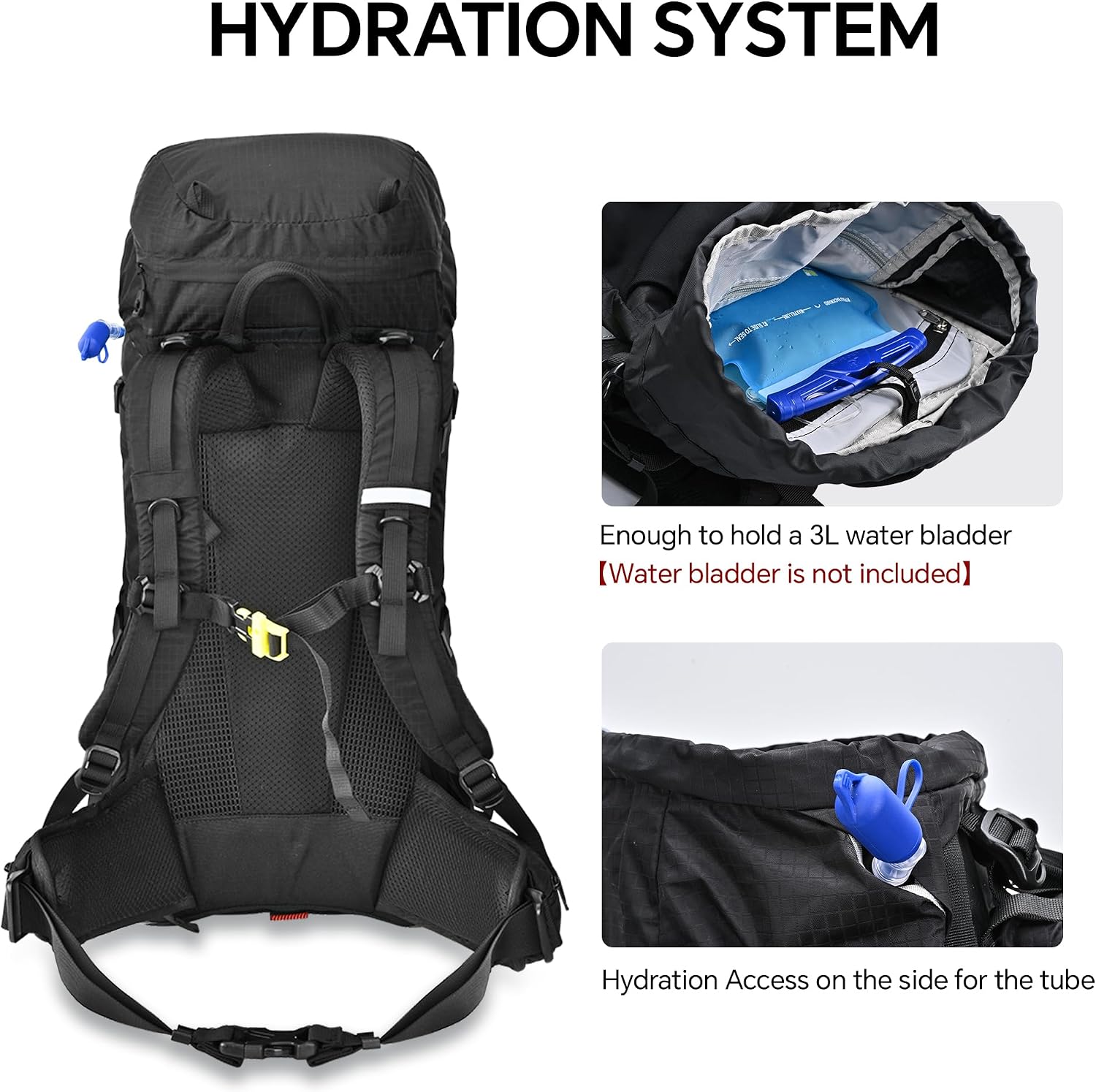 40L Internal Frame Hiking Backpack with Rain Cover | Backpacking Backpack with Padded Hip Belt, Multi-Pockets, Pole