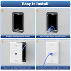 FGB 2-Port Keystone Wall Plate, with Low Voltage Mounting Bracket, 10Pack