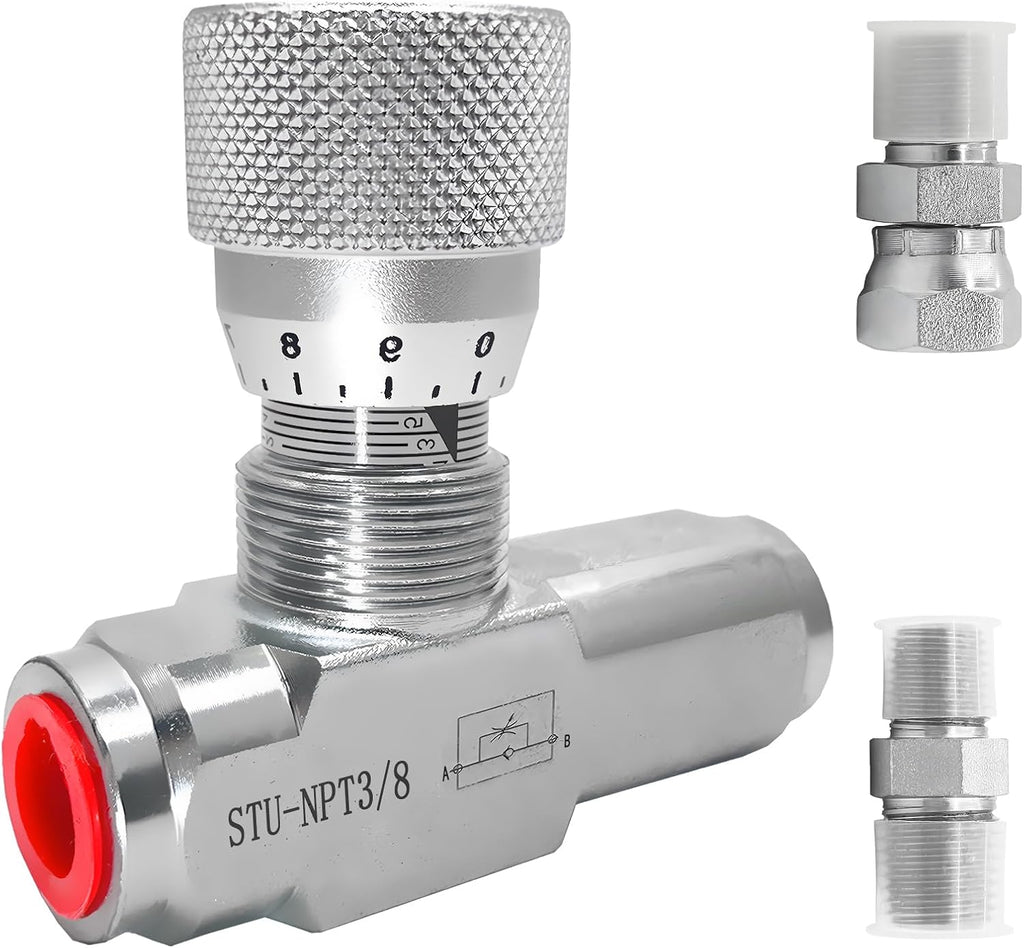 3/8" NPT Hydraulic Flow Control Valve,One-Way Adjustable Speed