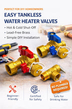 AZK Global Tankless Water Heater Valve Kit, Cert: cUPC, NSF/ANSI ASME PRV
