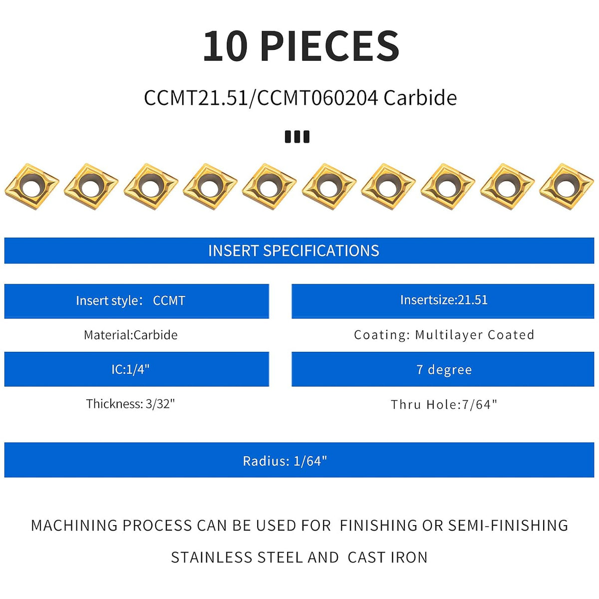 Honoson 14 Pcs Lathe Boring Internal Turning Holder 7/8/10 /12mm, Shanks