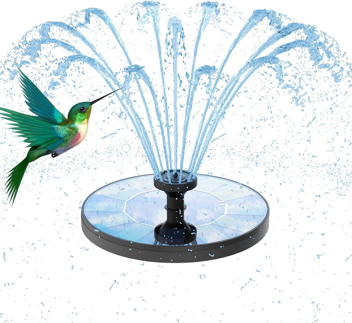 Solar Fountain, Upgraded Solar Bird Bath Fountains with 6 Nozzles