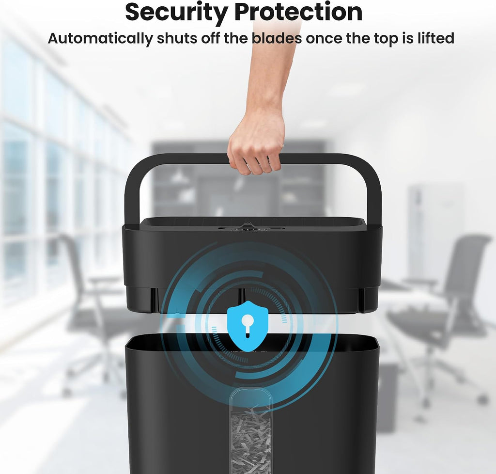 6-Sheet Shredder for Home Office, 3.43 Gallon Cross Cut Shredder, P-4 High Security Paper Shredders for Credit Card