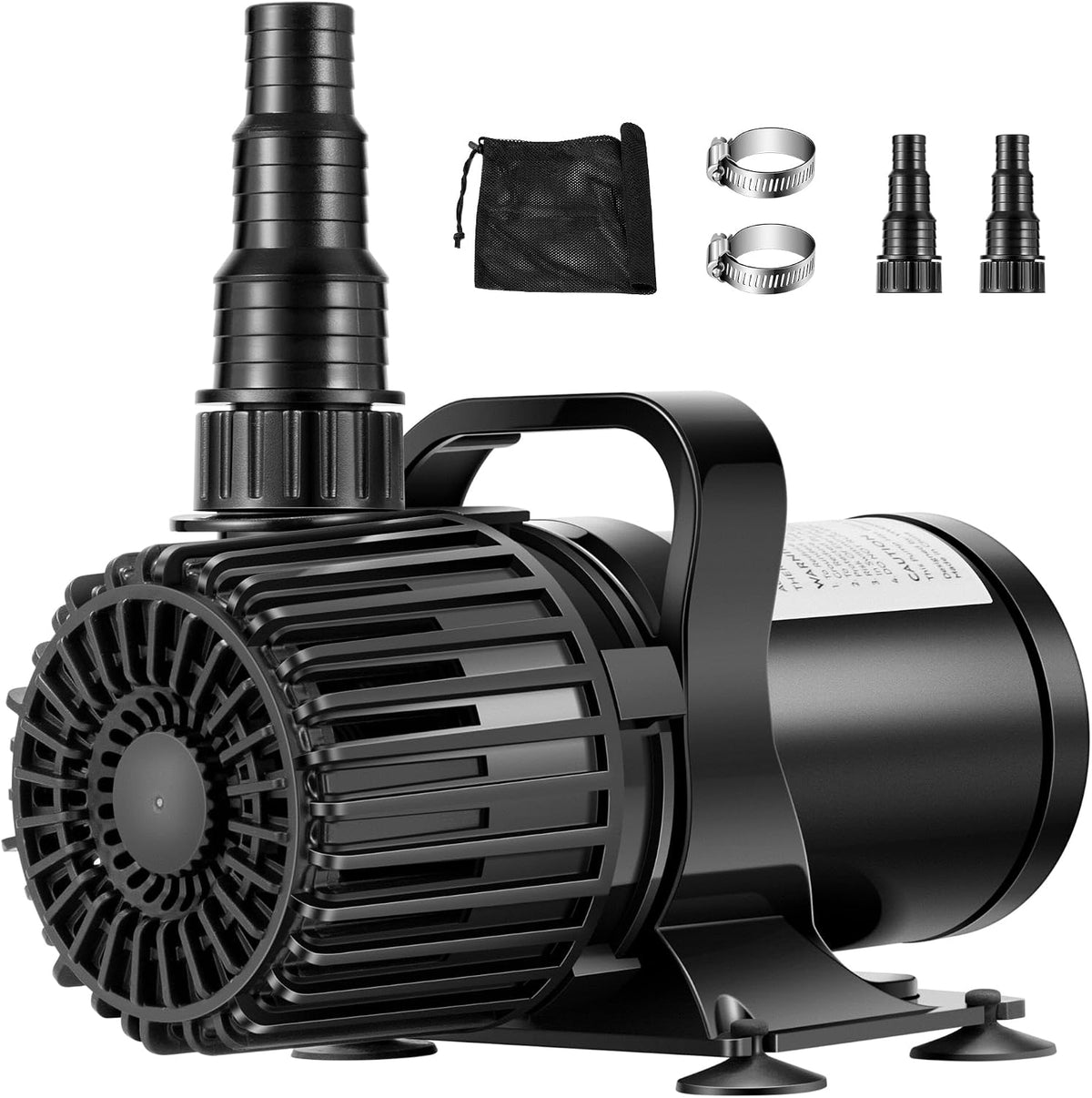100W 1600GPH Submersible Pond Pump with Barrier Bag for Koi Pond
