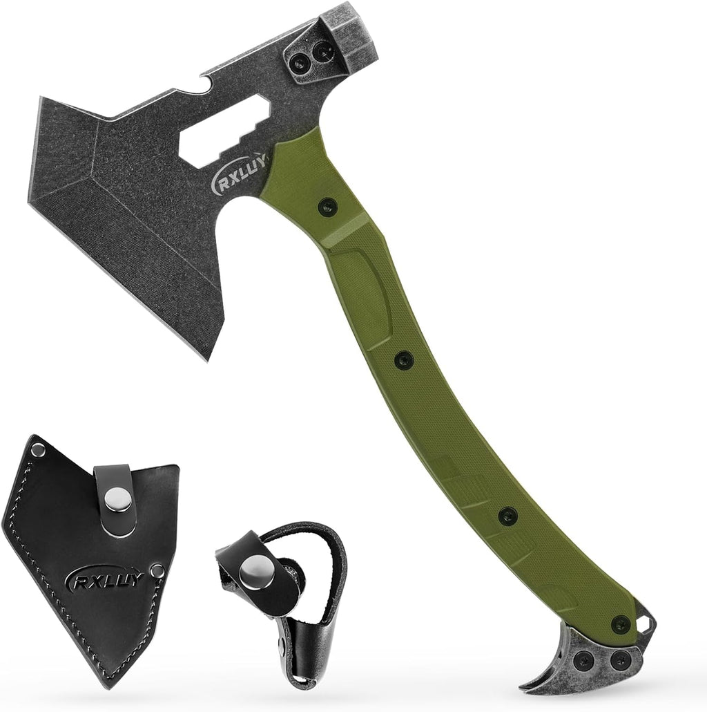 Tactical Axe with G10 Handle Camping Survival Hatchet, Multifunctional Hiking Outdoor Heavy Duty Full Tang Tomahawk