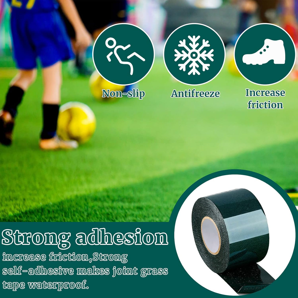 2 Rolls 2 in x 16.5 ft Double Sided Turf Tape for Artificial Grass Rug Self Adhesive Artificial Turf Tape for Lawn