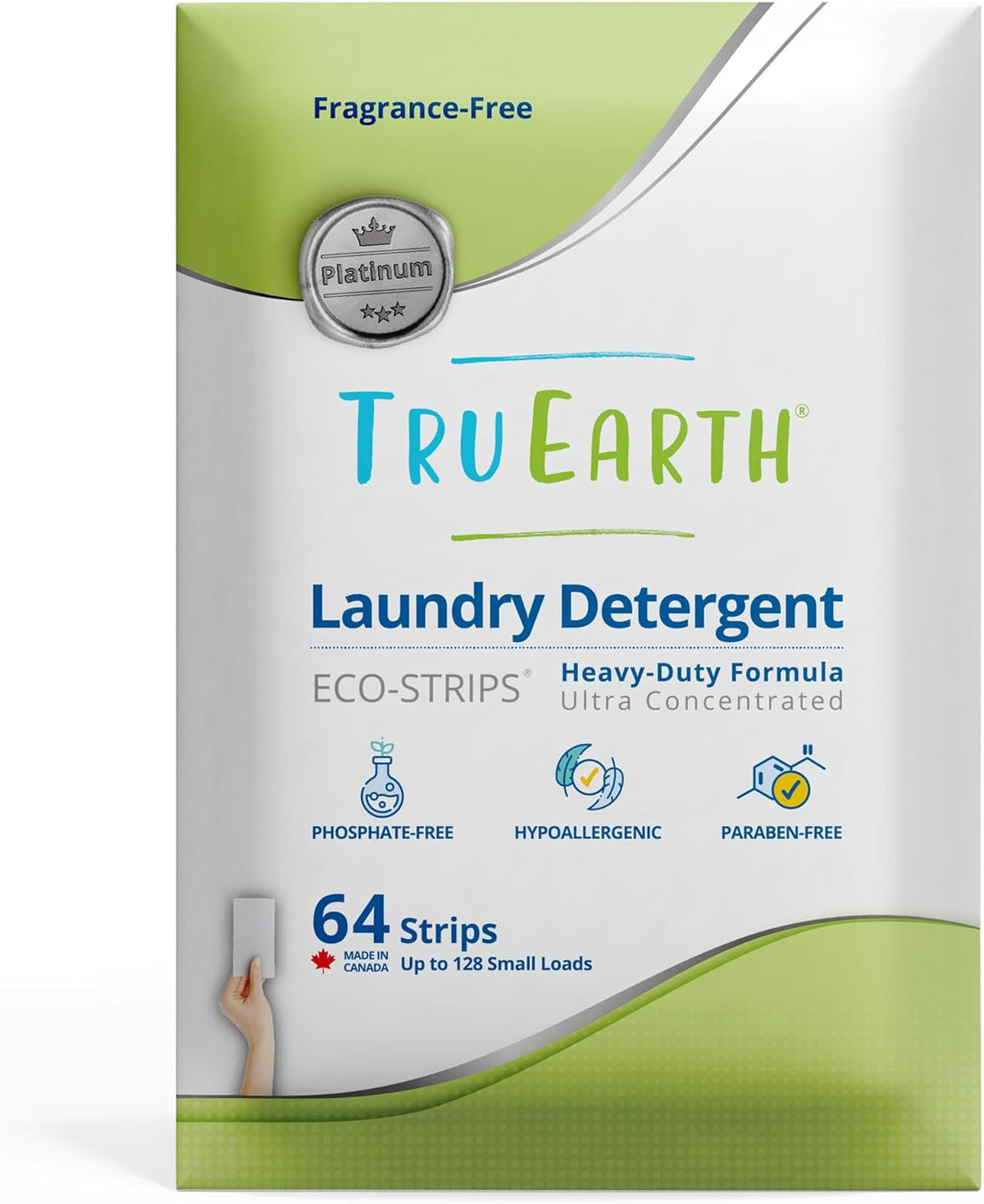 Platinum Laundry Detergent Sheets, Unscented, Up to 128 Loads