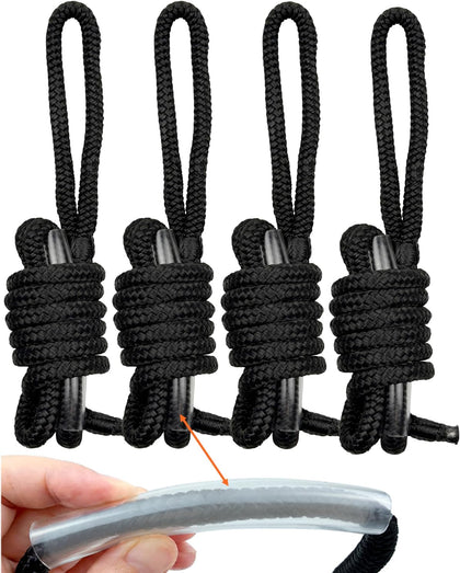 Boat Fender Lines 4 Pack 3/8" x 6 FT Boat Accessories Double Braided Nylon with Adjustable Anti-Chafe Sleeve Dock