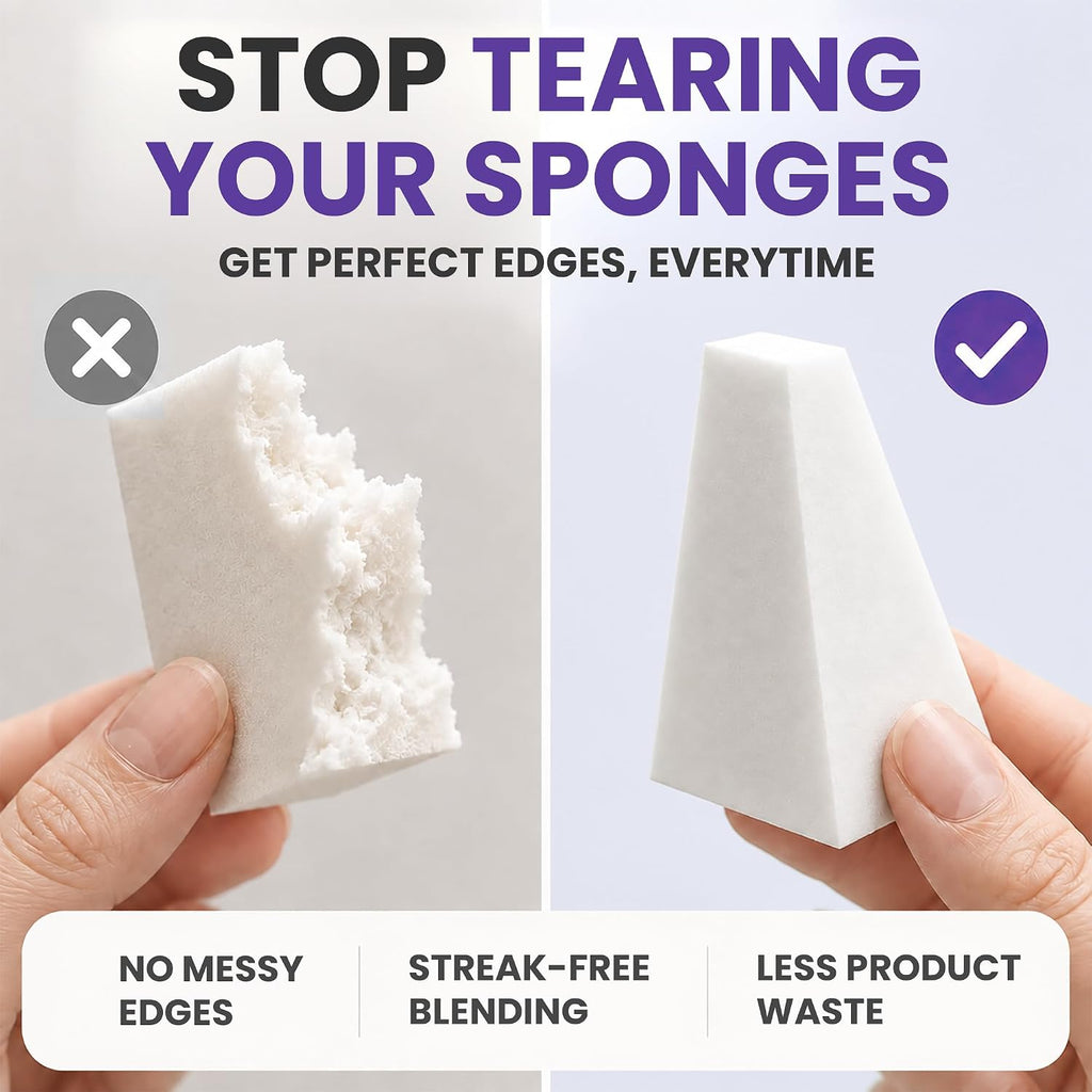 32-Pack *PRE-CUT* Makeup Wedges: Professional Triangle Sponges