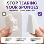 32-Pack *PRE-CUT* Makeup Wedges: Professional Triangle Sponges