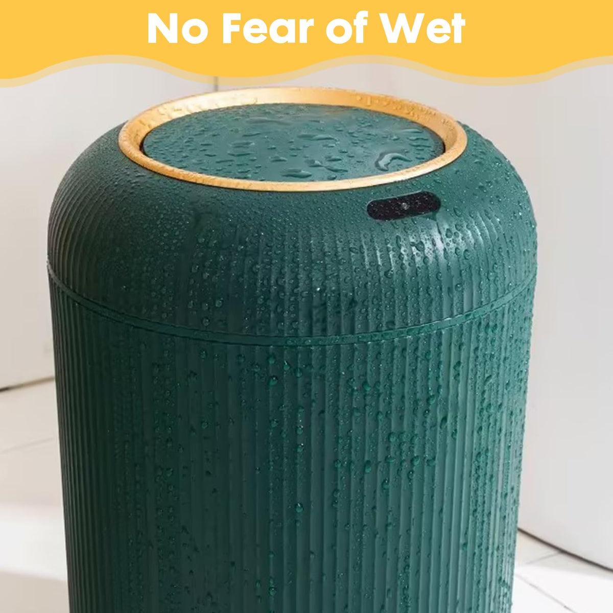 Bathroom Trash Can Automatic Touchless,Gold Green Small Garbage Can