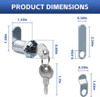 U9945 Stainless Steel Drawer Cabinet Cam Lock with Keys 4 Pack | 1-1/8in lock,max 13/16in panel thickness,RV camper
