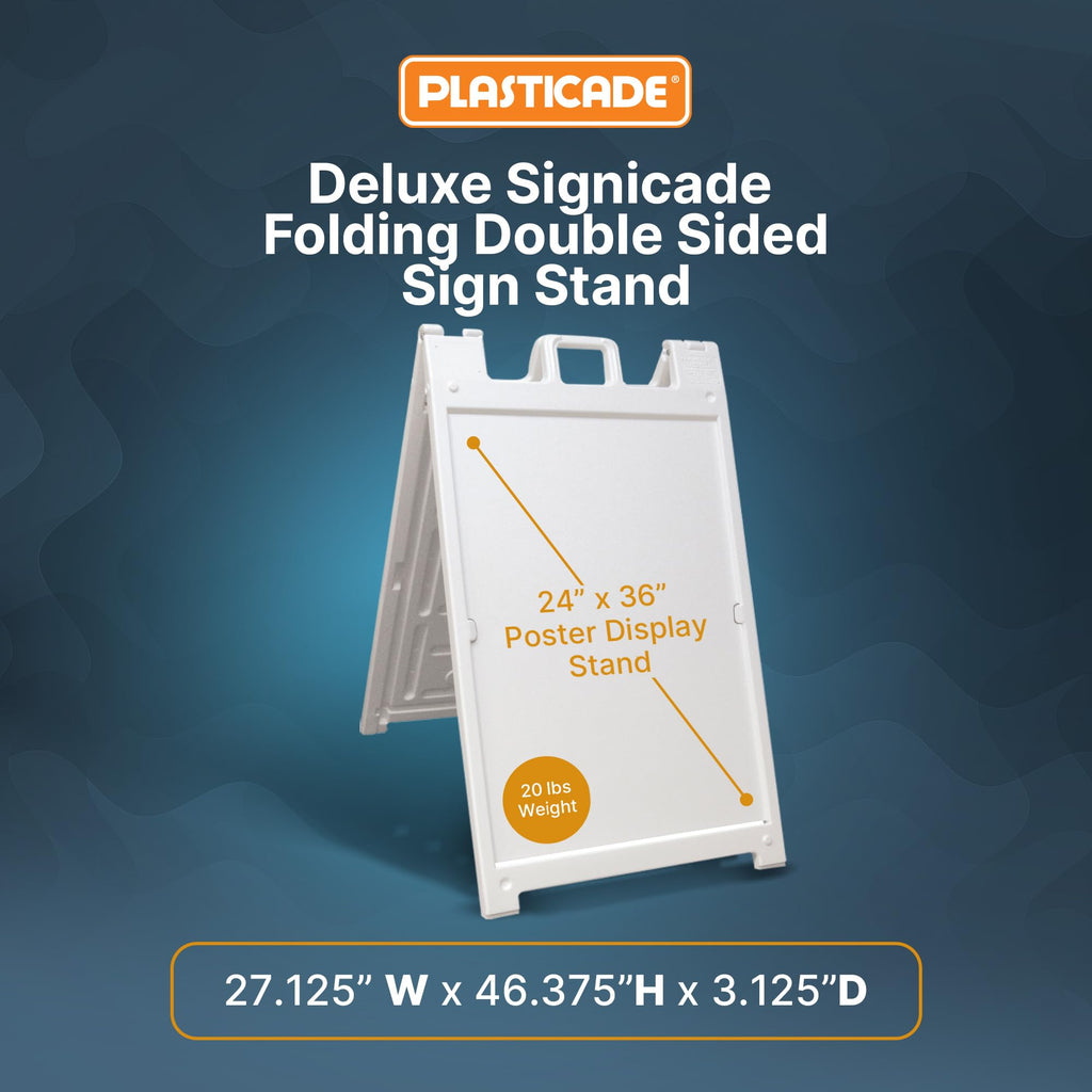 Signicade Deluxe A Frame Sidewalk Curb Sign in White
