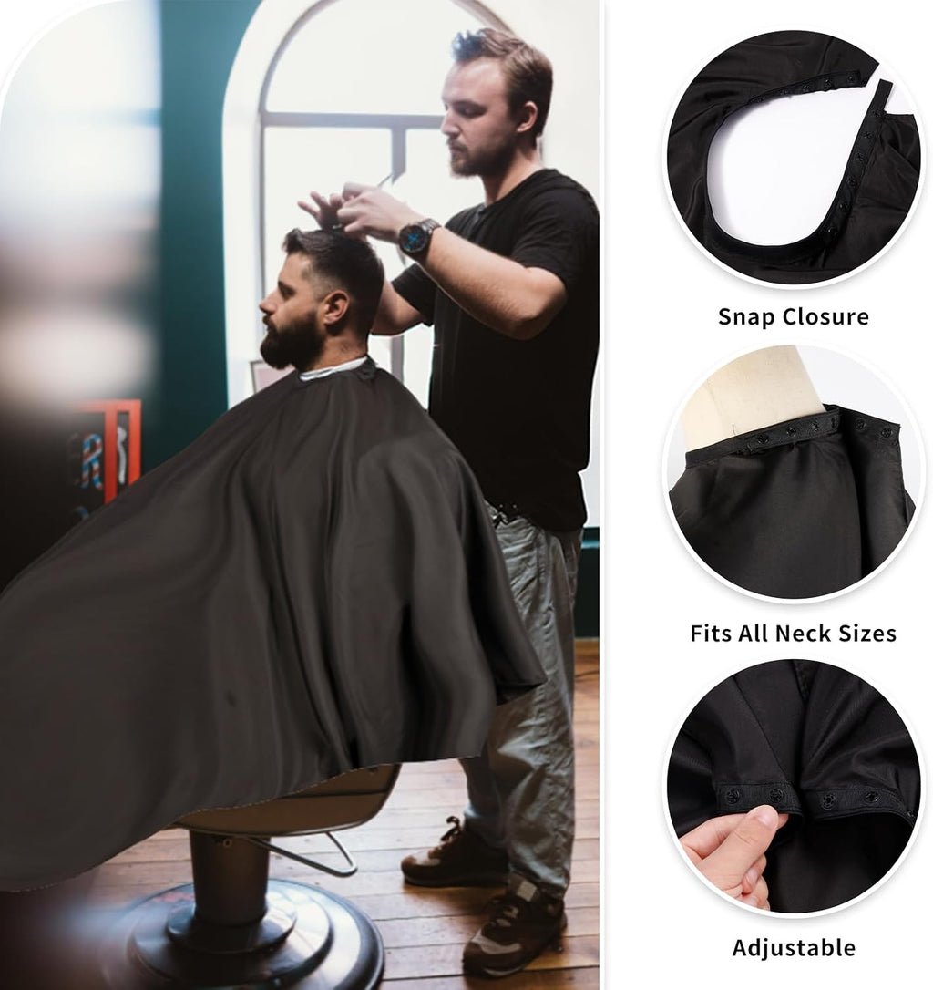 Professional Hair Cutting Cape(2 Pack), Salon Barber Cape with Adjustable Snap Closure