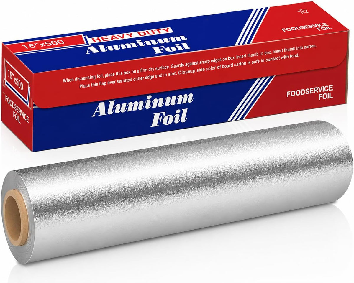 Aluminum Foil Roll, 18" x 500 Ft, Heavy-Duty Commercial Grade